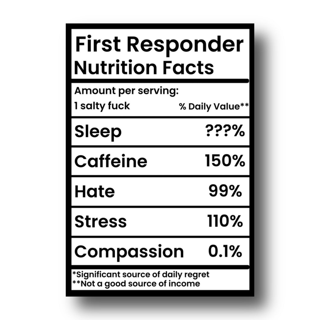 Nutrition Facts Sticker